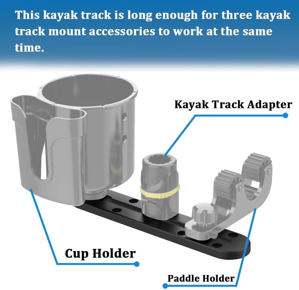 Huntury Kayak Track, Kayak Low Profile Track, Kayak Rail, Kayak Accessories Mount Track, Kayak Gear Track for Fishing Rod Holder, Fish Fider, Cup Holder, Anchor Cleats