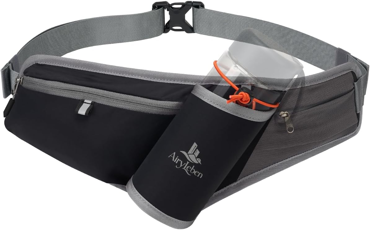 Fanny Pack with Water Bottle Holder, RFID Blocking Running Belt Bag
