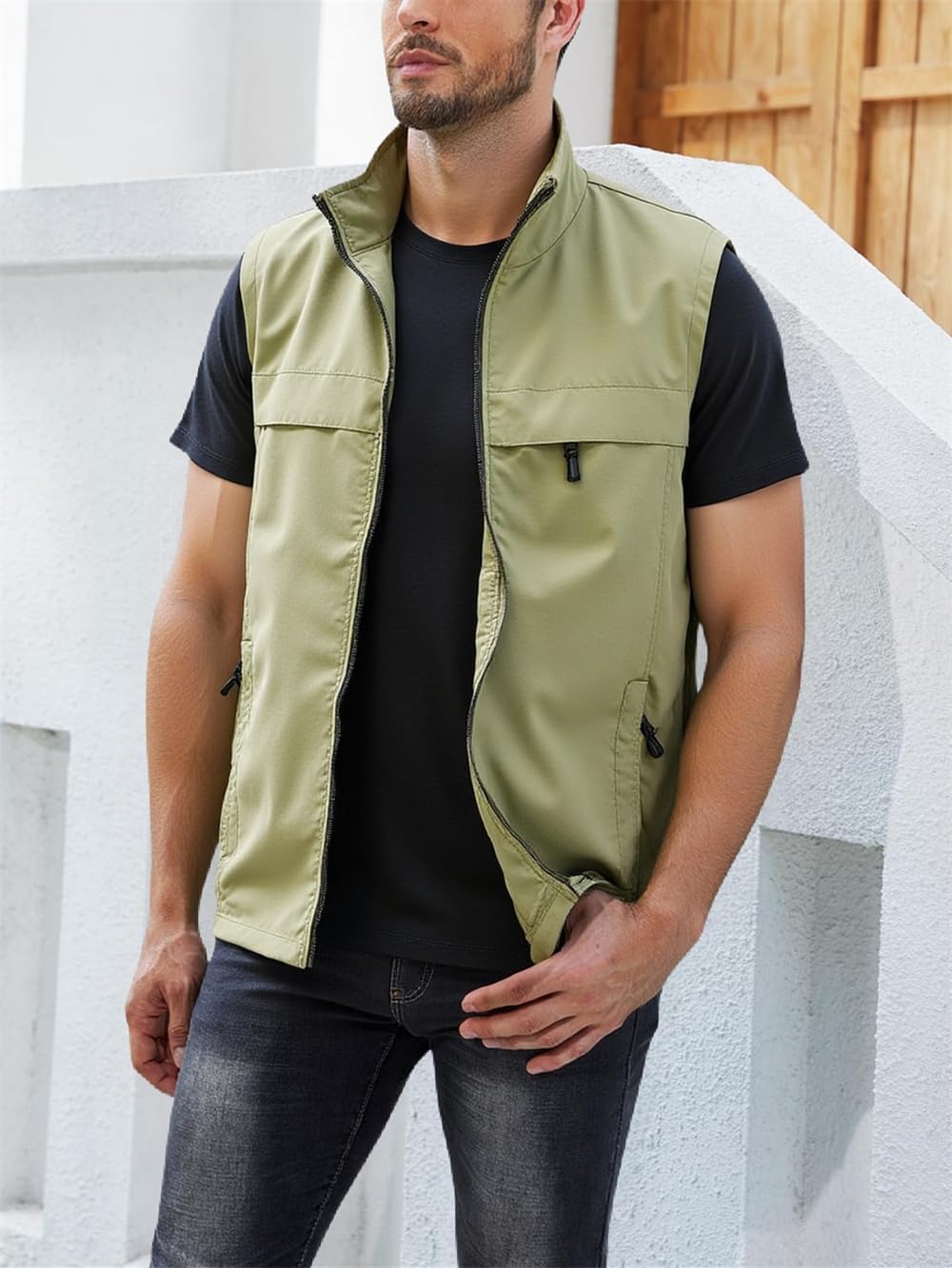 Men's Fishing Vest Utility Casual Lightweight Outdoor Vest Work Fish Photo Travel Sleeveless Jackets Vest