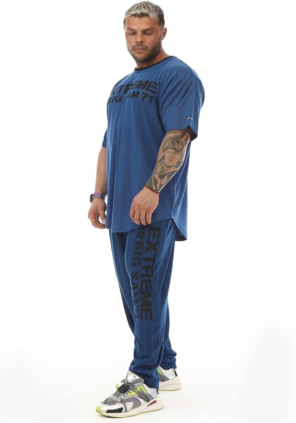 Men's Oversize Gym Fitness and Bodybuilding T-Shirt, Cotton O-Neck Lifestyle Top