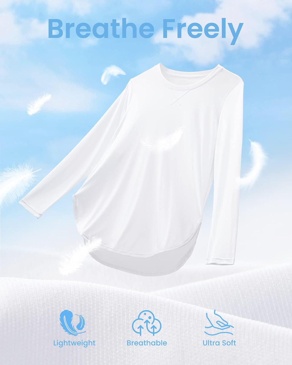 G4Free Lightbreeze Womens UPF 50+ UV Sun Shirts Long Sleeve Workout Tops