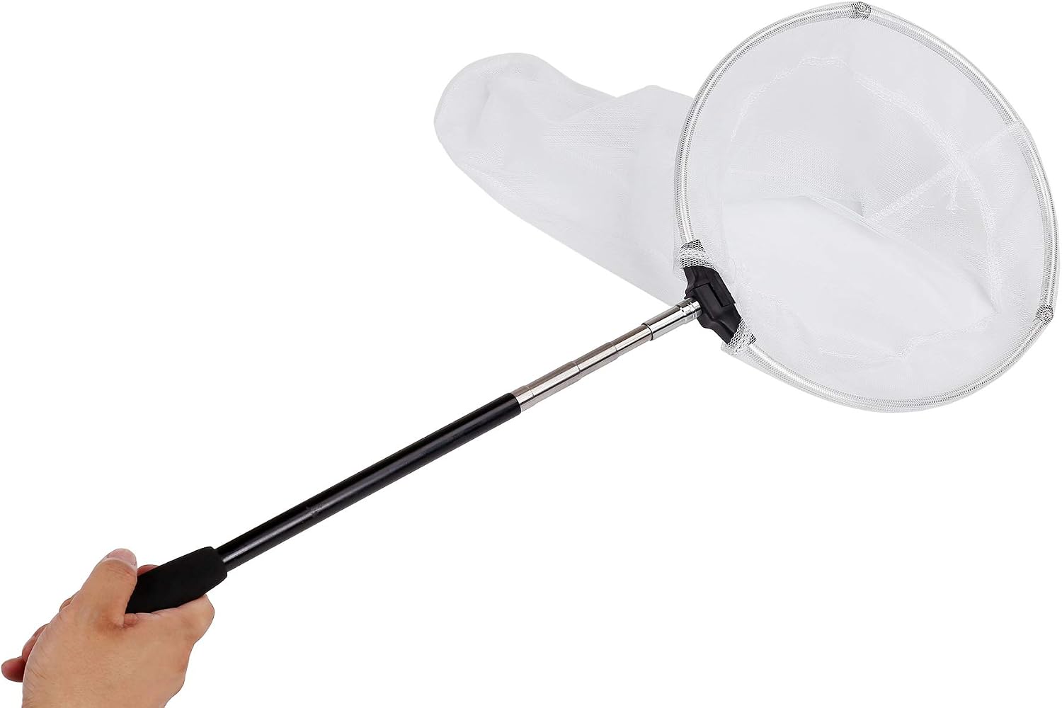 RESTCLOUD Insect and Butterfly Net with 12" Ring, 24" Net Depth, Handle Extends to 59 Inches
