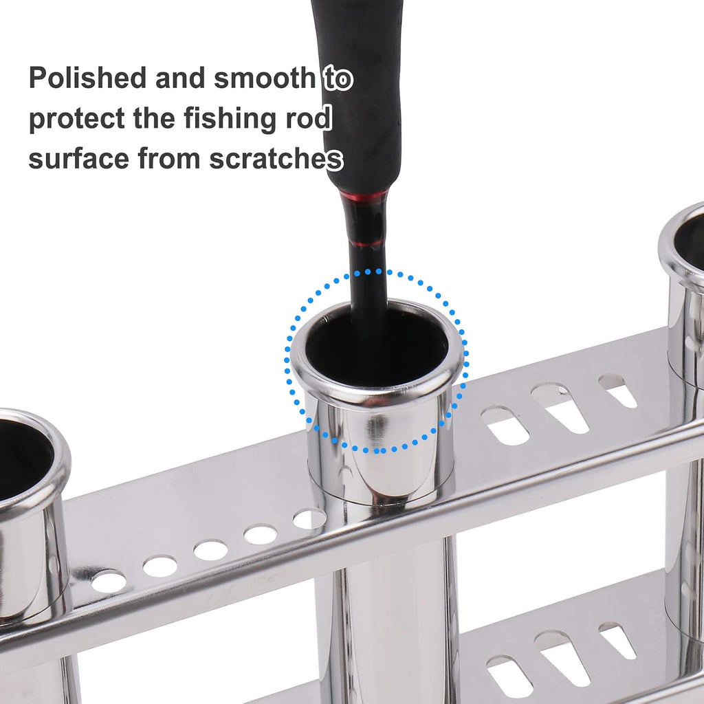 Fishing Rod Holder for Boat, Vertical Wall Mounted Fishing Rod Rack, Stainless Steel Rod Holder for Marine Boat,Fishing Boat, Truck (3 Tubes Upgrade)