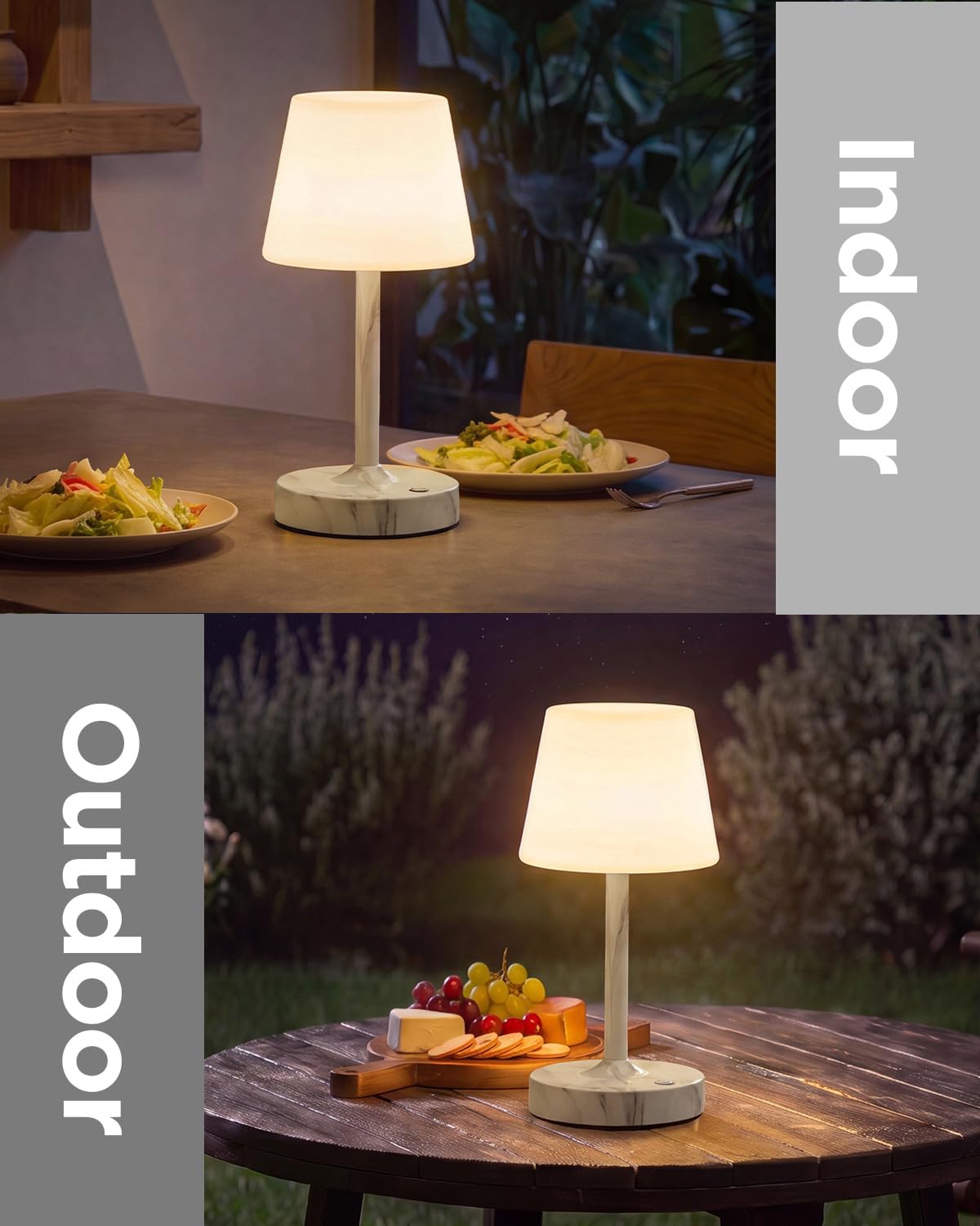 IP65 Waterproof Rechargeable Shower Lamp, Cordless Bathroom Touch Lamps