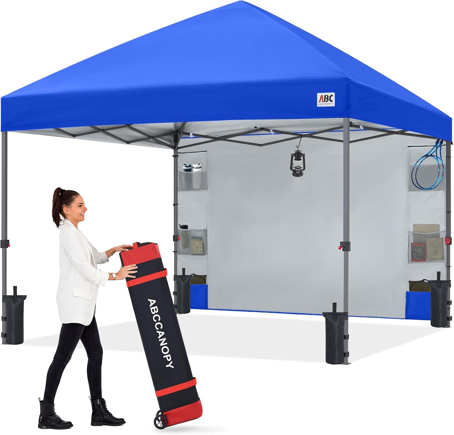 ABCCANOPY 10x10 Pop Up Canopy Tent with Storage Sidewall, Royal Blue