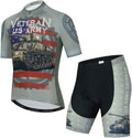 Men Cycling Jersey Set Cycle Short Sleeve Shirt and 3D Cushion Shorts Padded Suit Biking Top