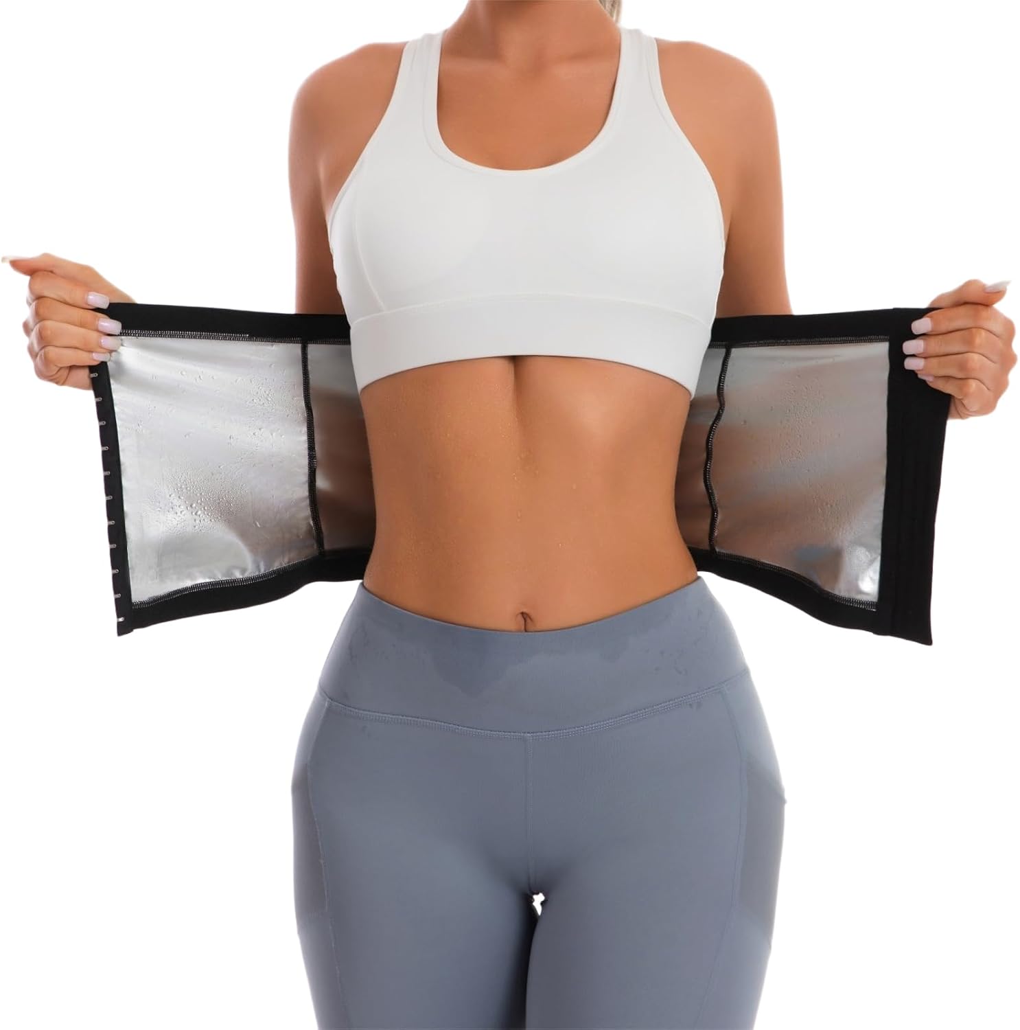 Sauna Suit Waist Trainer Band for Women Girls, Adjustable Waist Cincher Slimming Waist Trimmer for Lower Belly Fat