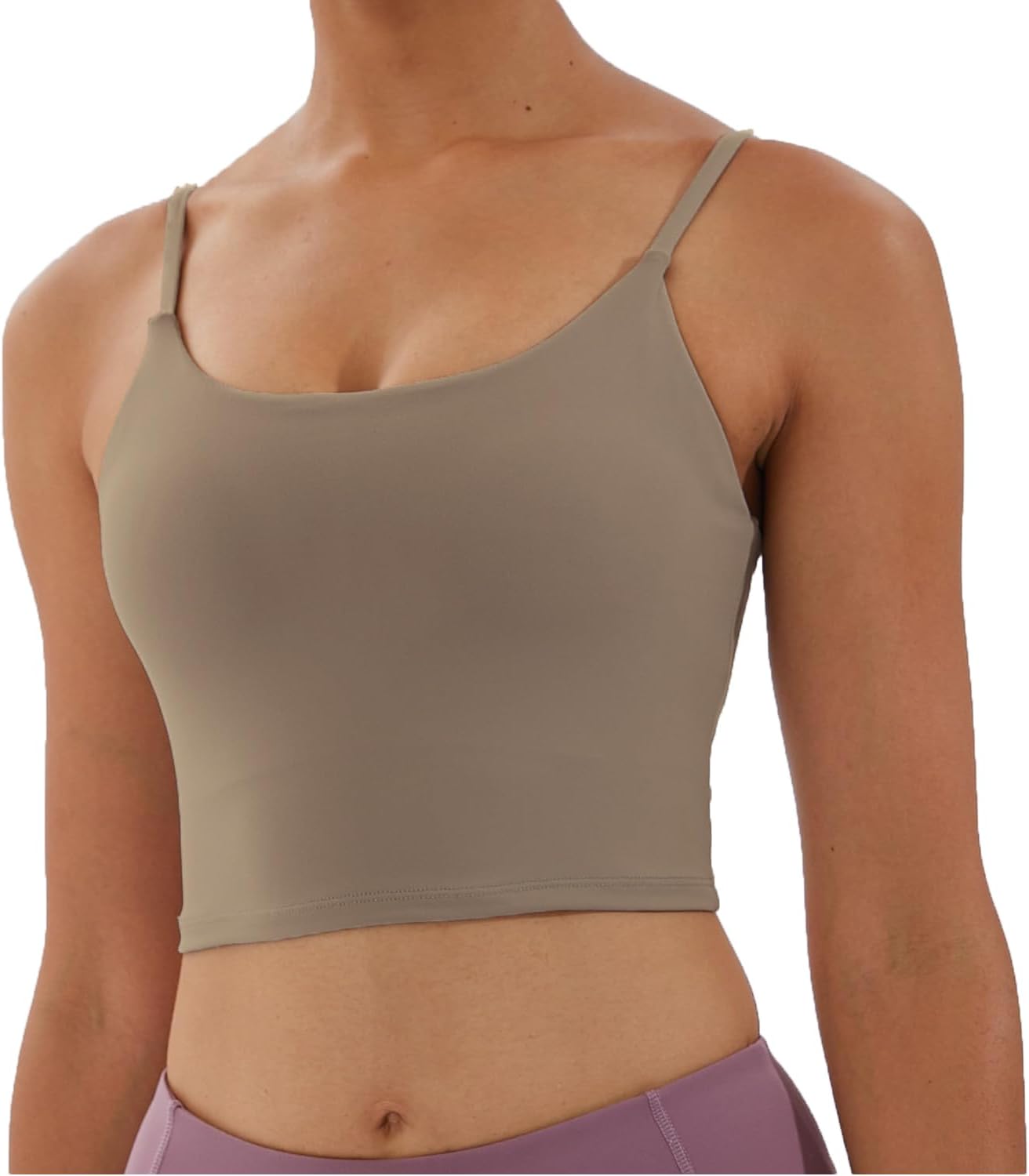 Women's Strappy Stretch Sports Bra Longline Yoga Tank Top Fitness Bra Workout Camisole Crop Tops for Teen Girl