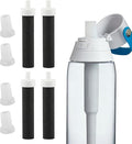 4-Pack Replacement Filters and Silicone Mouthpieces for Brita Water Bottles, Compatible with Hard Sided and Sport Bottles, Leak-Proof, Secure Seal, Easy Installation