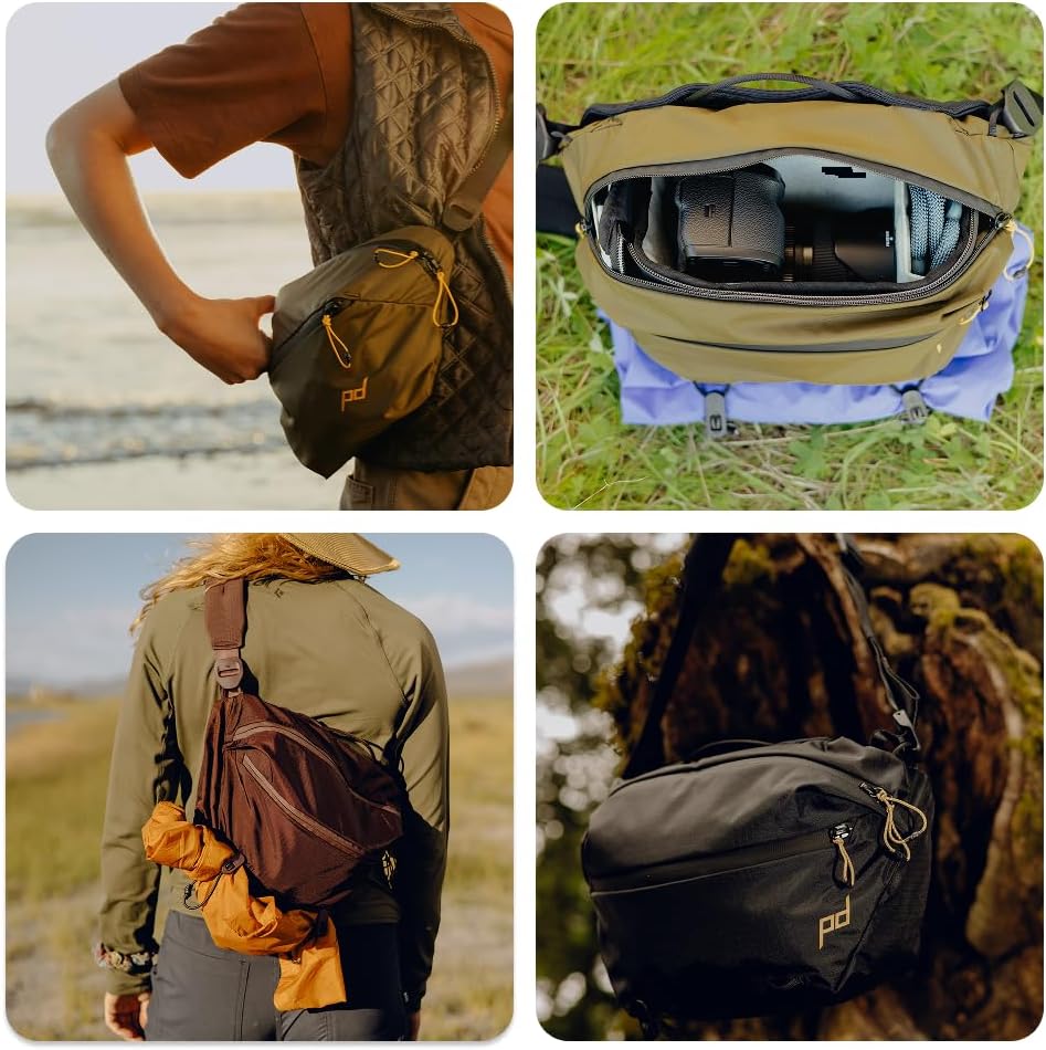 Peak Design Outdoor Sling 7L, Cloud, Padded Adjustable Shoulder Strap for Crossbody or Waist Carry, 10 Pockets, Ideal for Carrying Cameras and Essentials, Versatile Sling Bag for Men and Women