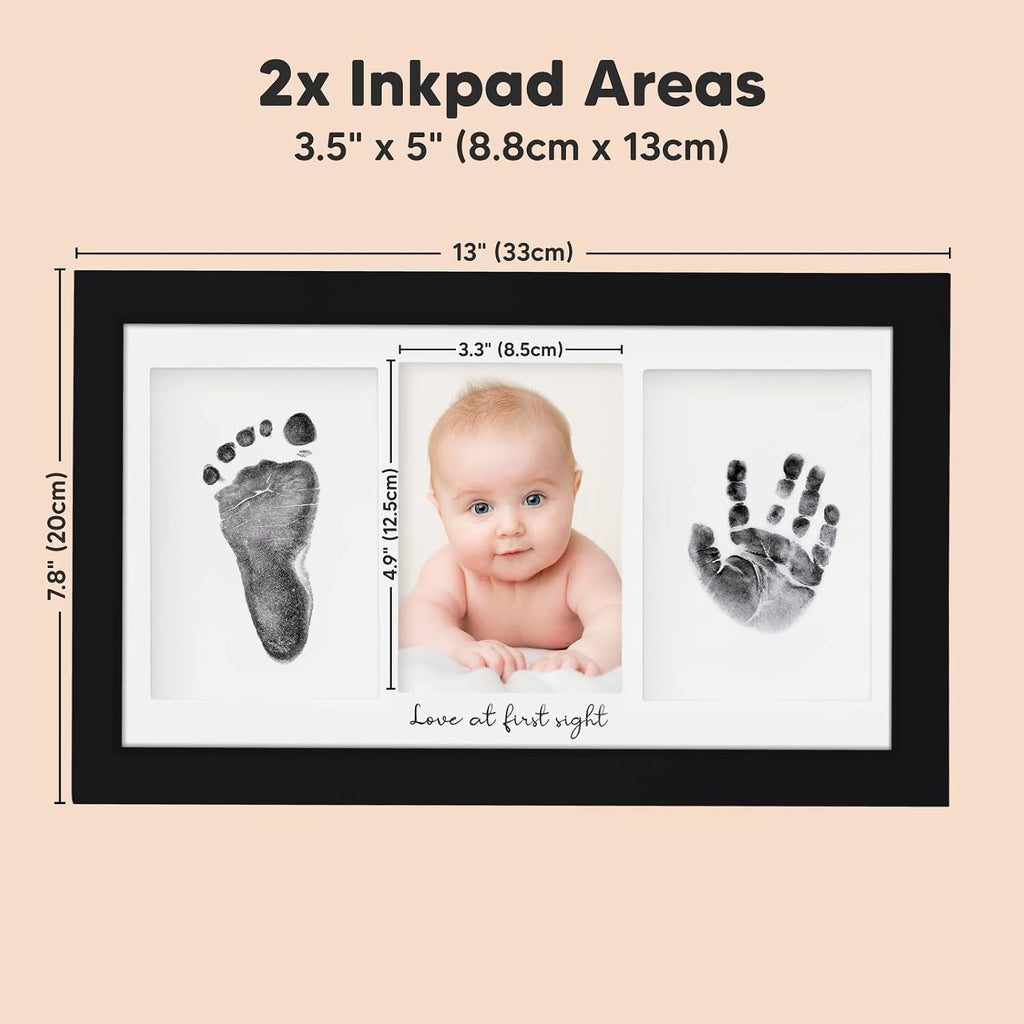 Inkless Hand and Footprint Kit, Boy Girl Newborn Keepsake (Onyx Black)