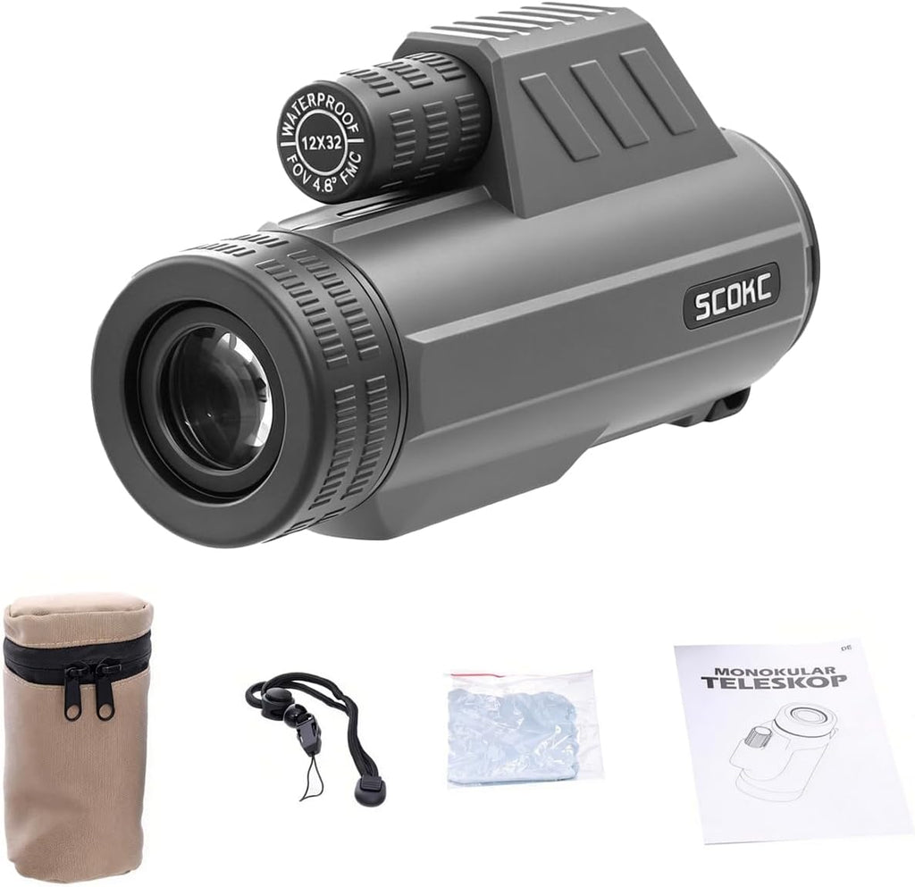 12x32 Monocular Telescope,Compact Waterproof Fogproof for Bird Watching