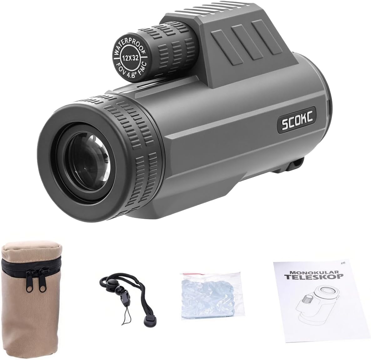 12x32 Monocular Telescope,Compact Waterproof Fogproof for Bird Watching