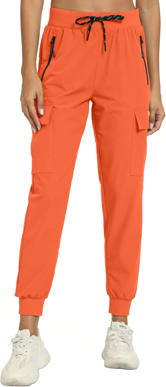 Womens Cargo Hiking Pants with 4 Pockets Lightweight Water Resistant