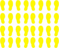VWAQ Shoe Print Footprint Vinyl Decals - Peel and Stick Floor or Wall Stickers - 32 PCS (Yellow)
