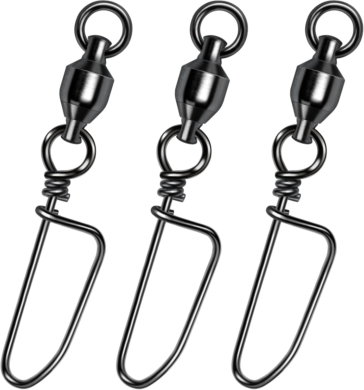 Alwonder 20-Pack Ball Bearing Swivels with Snaps, Fishing Snap Swivels Fishing Tackle Saltwater Freshwater Coastlock Snaps Barrel Swivel Leader Connector Downrigger Planer Release Clips