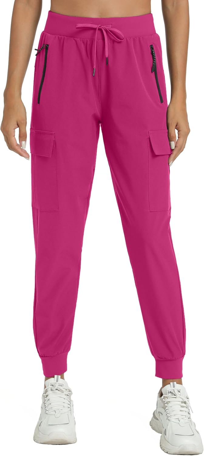 Womens Cargo Hiking Pants with 4 Pockets Lightweight Water Resistant