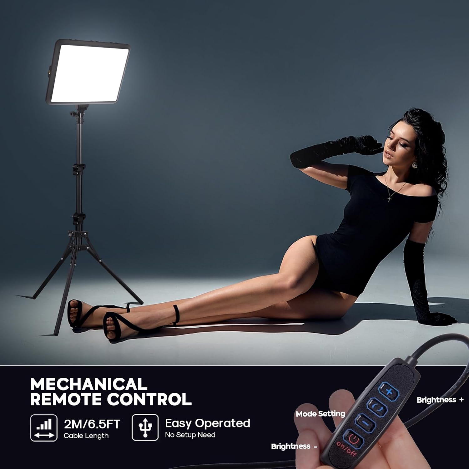 2-Pack Photography Lighting Kit, NiceVeedi 25W LED Video Light Kit, 2900-7000K Dimmable Studio Light with Tripod Stand, 73" Stream Light for Video Recording