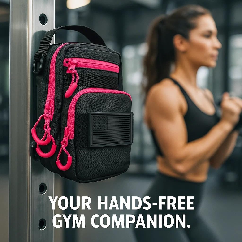 LEPHYON Magnetic Gym Bag Women, Small Gym Bag for women, Crossbody Mini Bags with Strong Magnets, USB Charging Port, Multi-Carry Design, Perfect for Workout, Best Gift for Fitness Lover