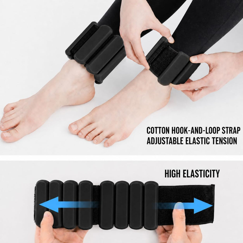 2lb Wrist Weights Adjustable Silicone Weighted Bracelets for Pilates