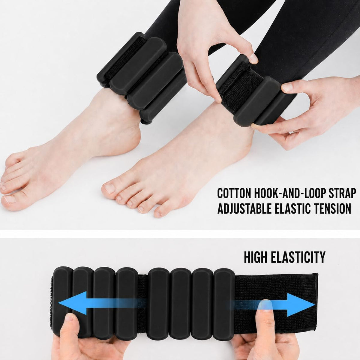 2lb Wrist Weights Adjustable Silicone Weighted Bracelets for Pilates
