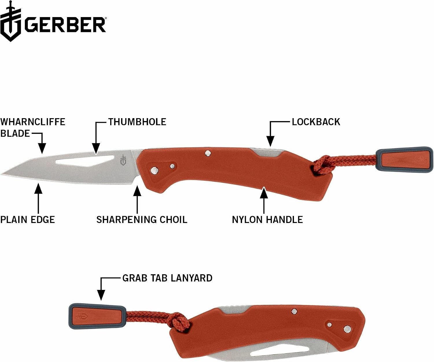 Gerber Gear LST Mini - Lightweight Folding Pocket Knife for Hiking, Camping - EDC Tool - Durable Stainless Steel Blade - Orange