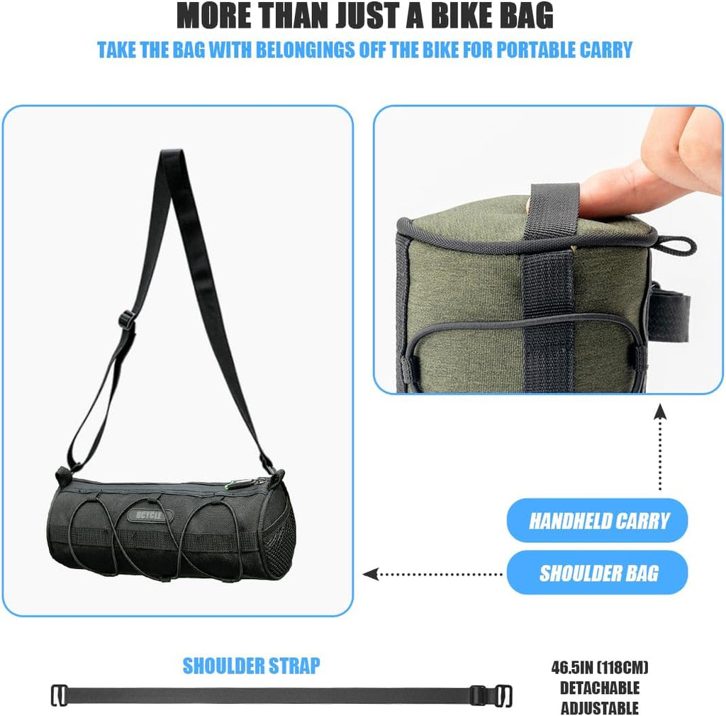 Bike Handlebar Bag Top Tube Bicycle Scooter Front Pouch with Shoulder Strap