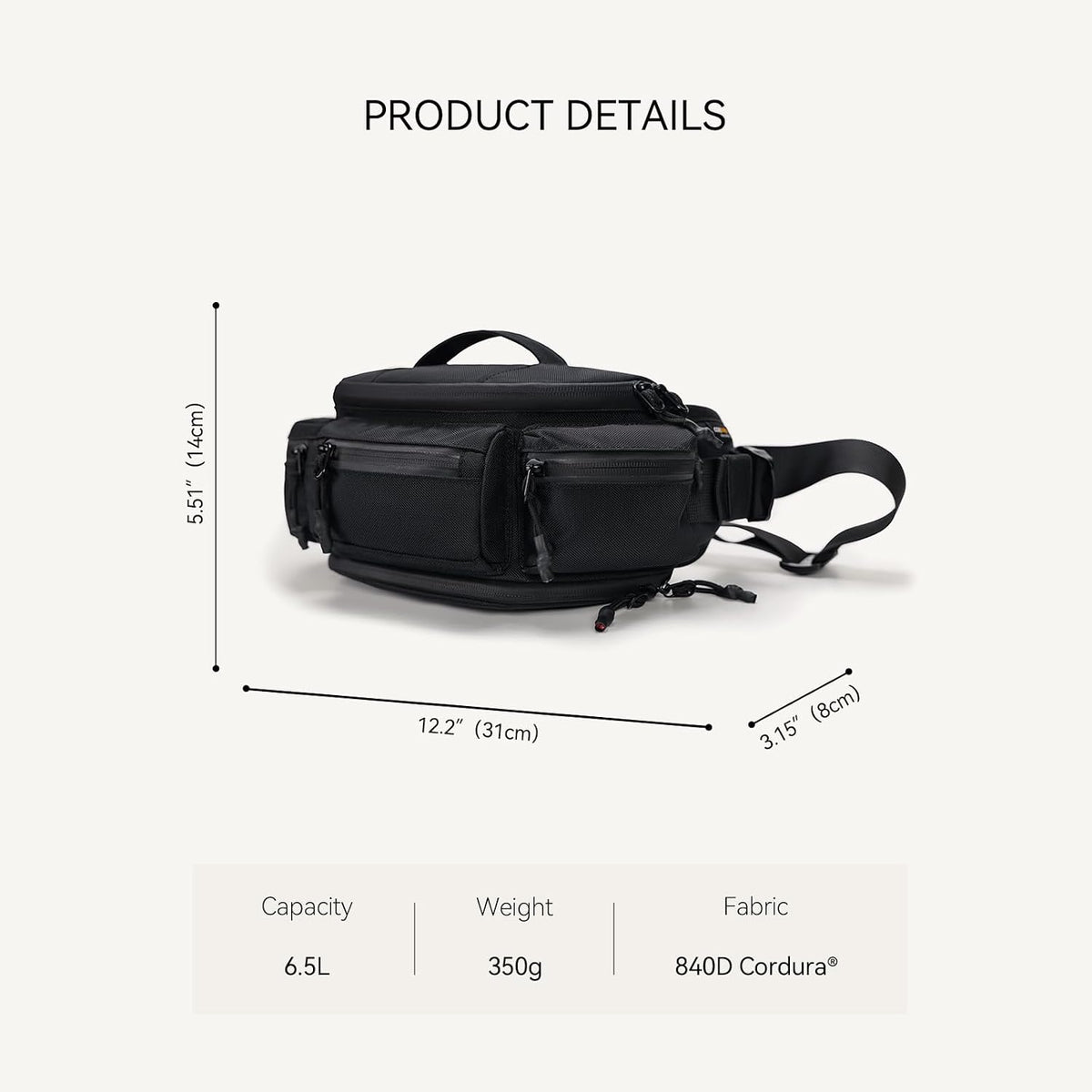 reeyee 6.5L Expandable Waist Pack for Men, Large Hip Pack for Cycling