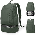 Gym Backpack for Women Men, Lightweight Gym Bag with Shoe Compartment, Waterproof Sports Backpack with Wet Pocket, Green