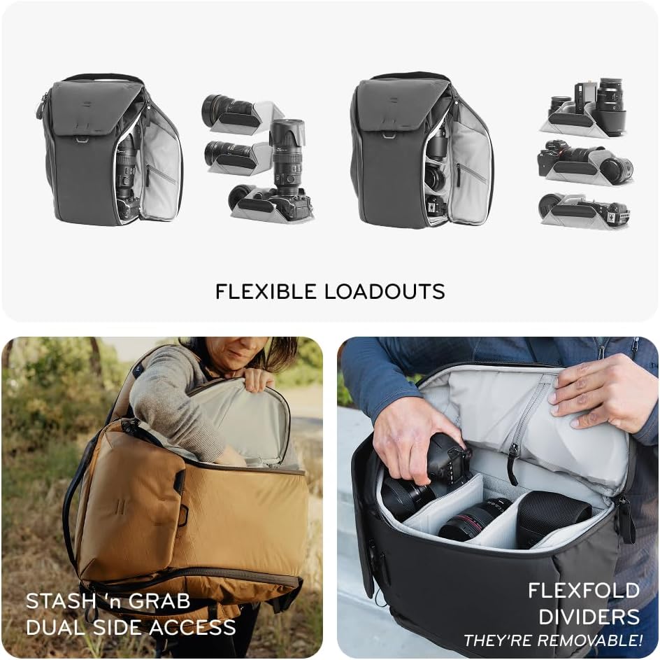 Peak Design Everyday Backpack 20L, Ocean, MagLatch Top, Dual Side Access, FlexFold Dividers, Fits 15" Laptop, For Camera Carry, Daily Commutes or Travel, Versatile Backpack for Men and Women