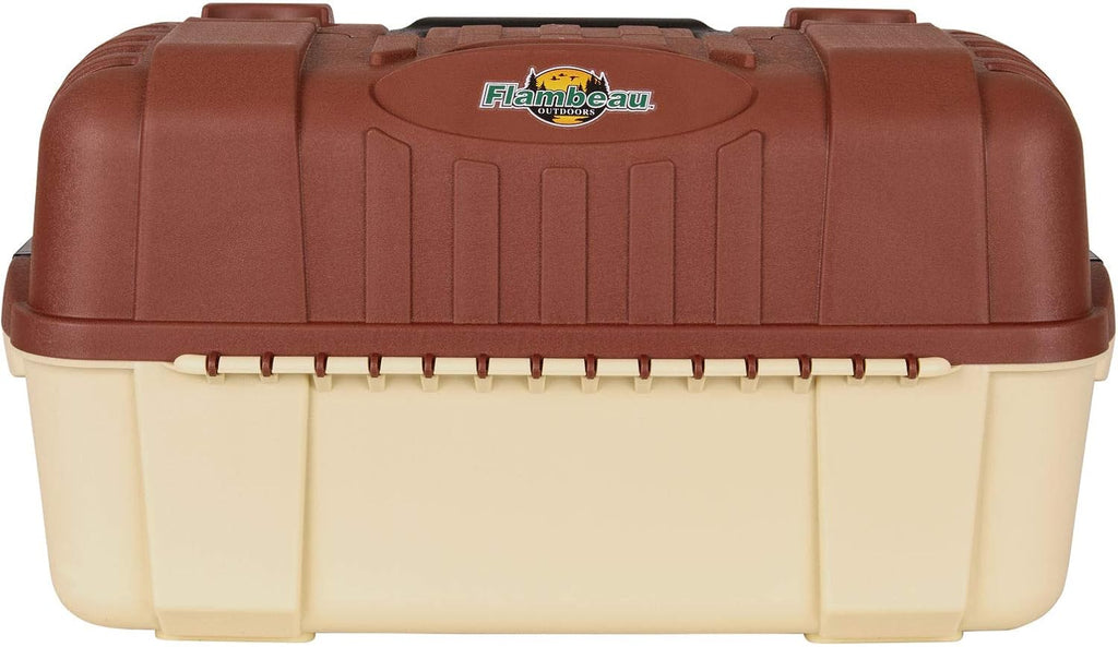 Flambeau Outdoors 2059 Hip Roof 7-Tray Tackle Box, 61 Compartments, Beige