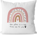 KEUSPI Pink Boho Rainbow This Pillow is a Hug from Me to You Decor Pillowcase Throw Pillow Cover 18x18 Inch,Pink Boho Rainbow Home Decor Decorations Pillow Cover,Gifts for Long Distance Relationship
