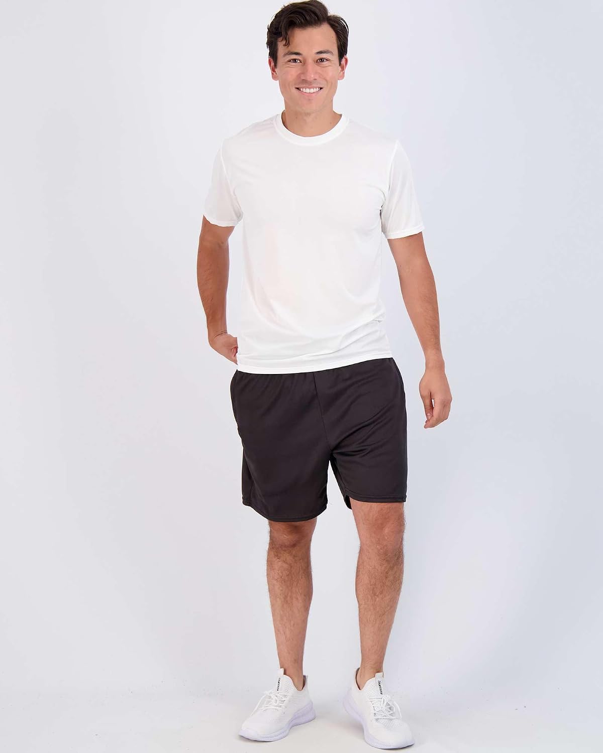 5 Pack Men's Dry Fit Workout T Shirts Crew Neck Athletic Gym Running Tees