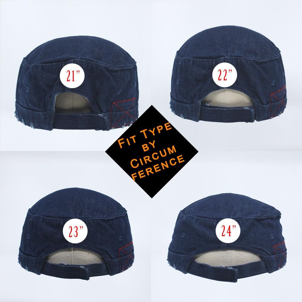 The Vintage Year Washed Cotton Distressed Cadet Hat - Tactical Military Baseball Cap for Men & Women, Outdoor Casual Wear