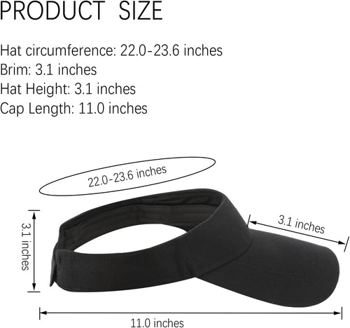 10 Pack Men Women Sun Visor Adjustable UV Protection Blank Sun Visor Hats Caps for Beach Pool Golf Tennis Sports