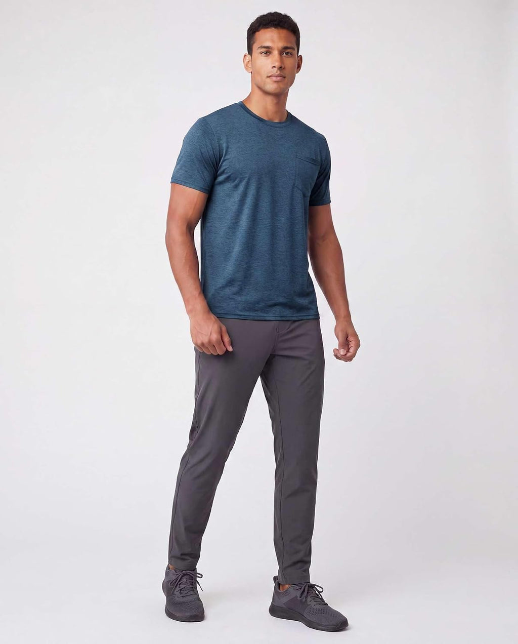 4 Pack Men's Dry Fit Short Sleeve Pocket T Shirts Workout Gym Athletic Tees
