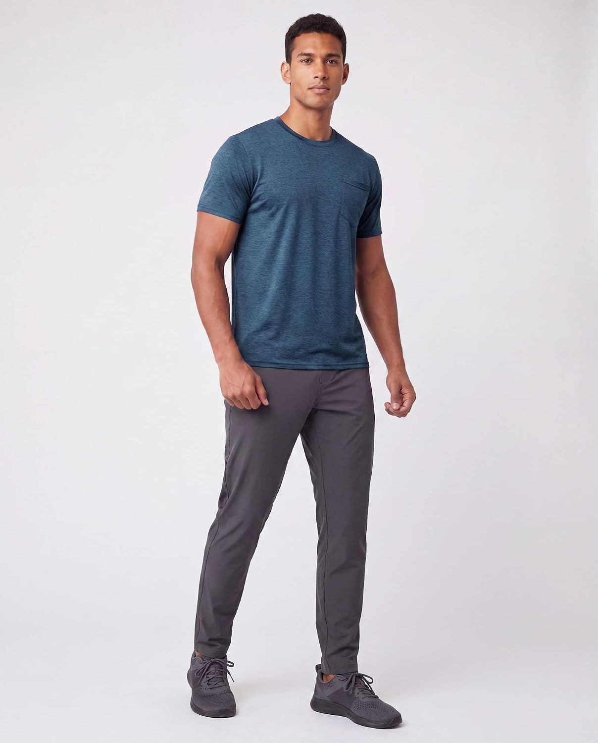 4 Pack Men's Dry Fit Short Sleeve Pocket T Shirts Workout Gym Athletic Tees
