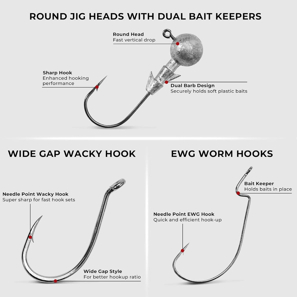 MadBite by KastKing Compact Fishing Tackle Kit for Bass Trout Panfish
