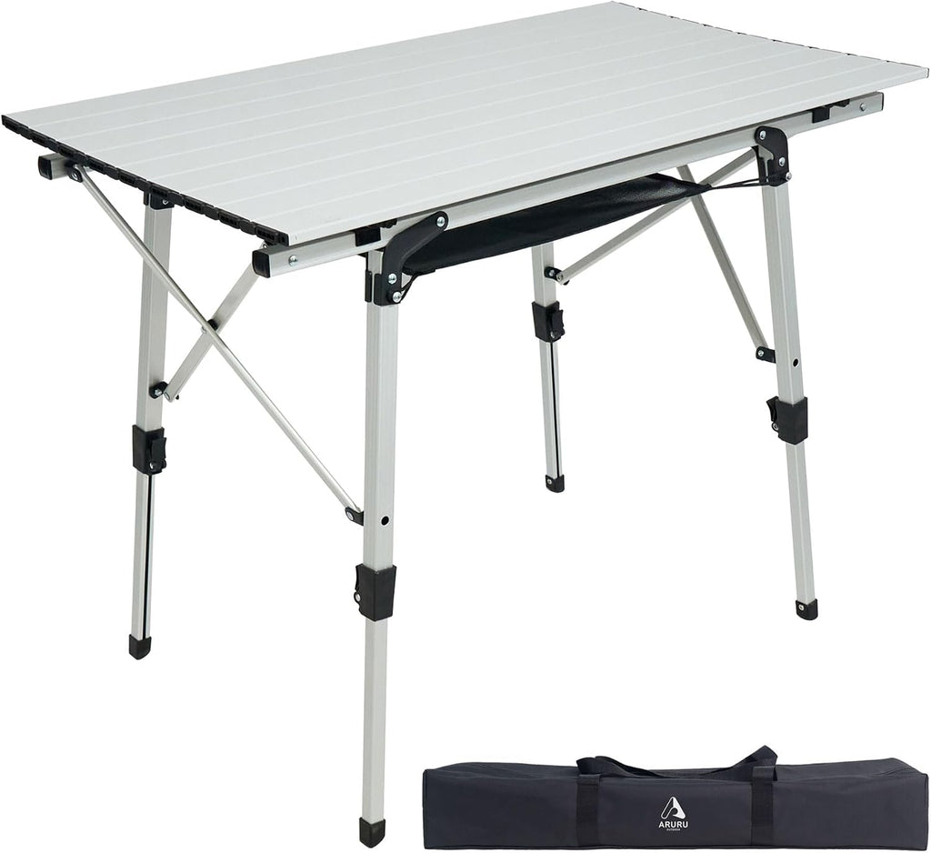 Folding Camping Table, Portable Aluminum Adjustable Height