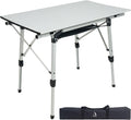Folding Camping Table, Portable Aluminum Adjustable Height
