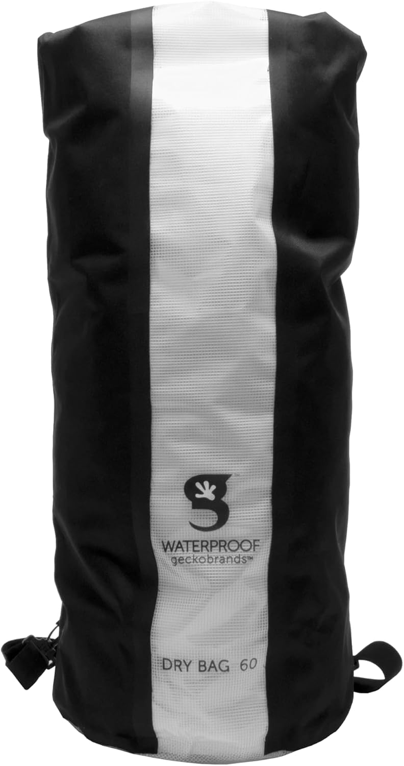 geckobrands Durable View Dry Bag – Waterproof Roll Top Dry Bag with Translucent Front Panel for Easy Identification