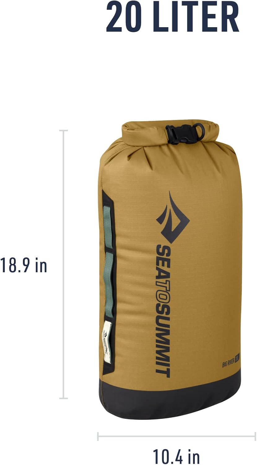 Sea to Summit Big River Dry Bag, Heavy-Duty Storage, 20 Liter, Gold Brown