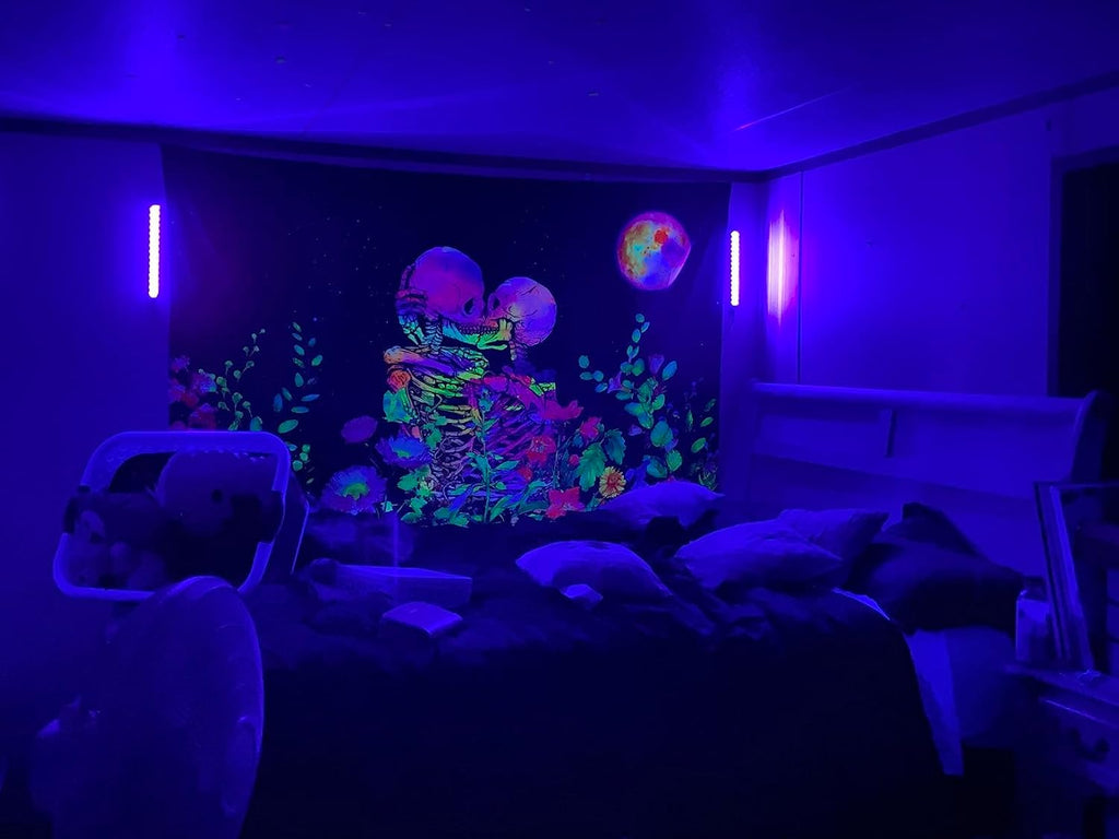 UV Black Light Bar 1ft LED Blacklight Strip Lights for Fluorescent Tapestry