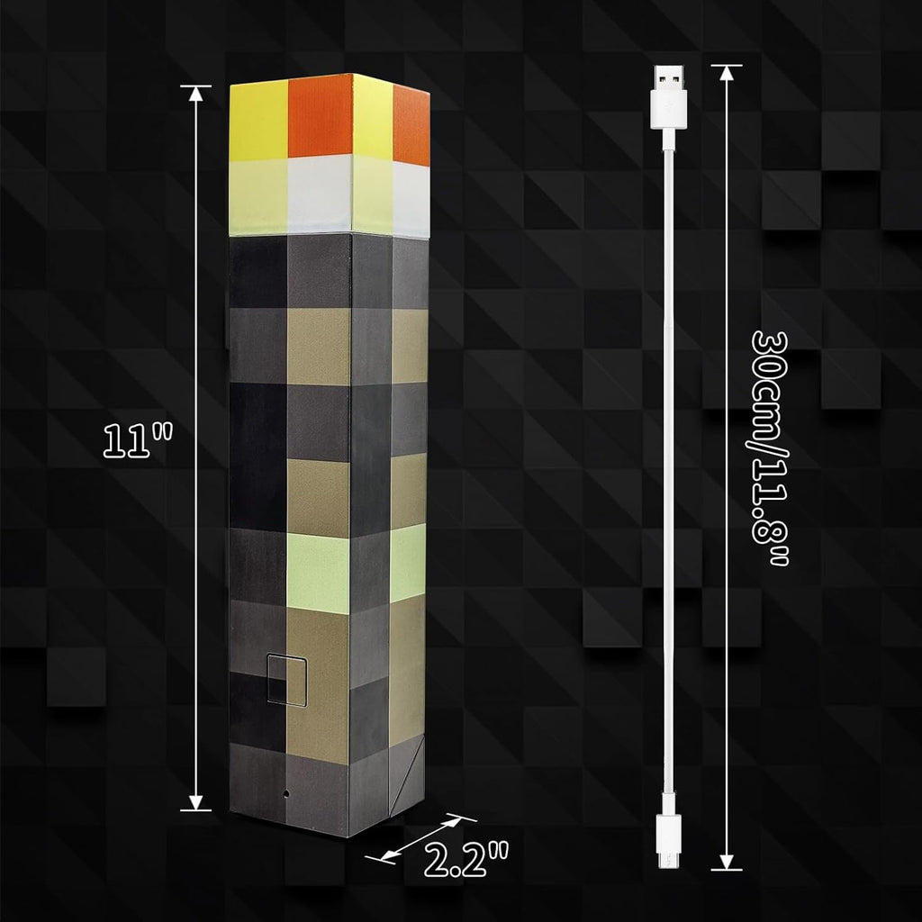 7-Color Wall Torch Lamp, Rechargeable Handheld Night Light for Room Decor