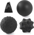 Silicone Massage Lacrosse Ball Set, Smooth, Textured & Spiky