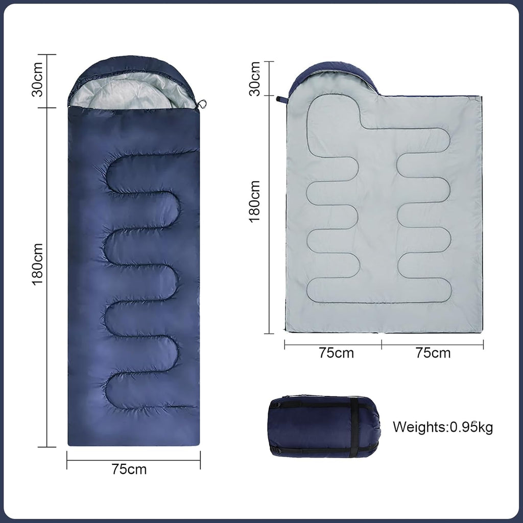 Envelope Camping Sleeping Bag Warm & Cool Weather for Adults