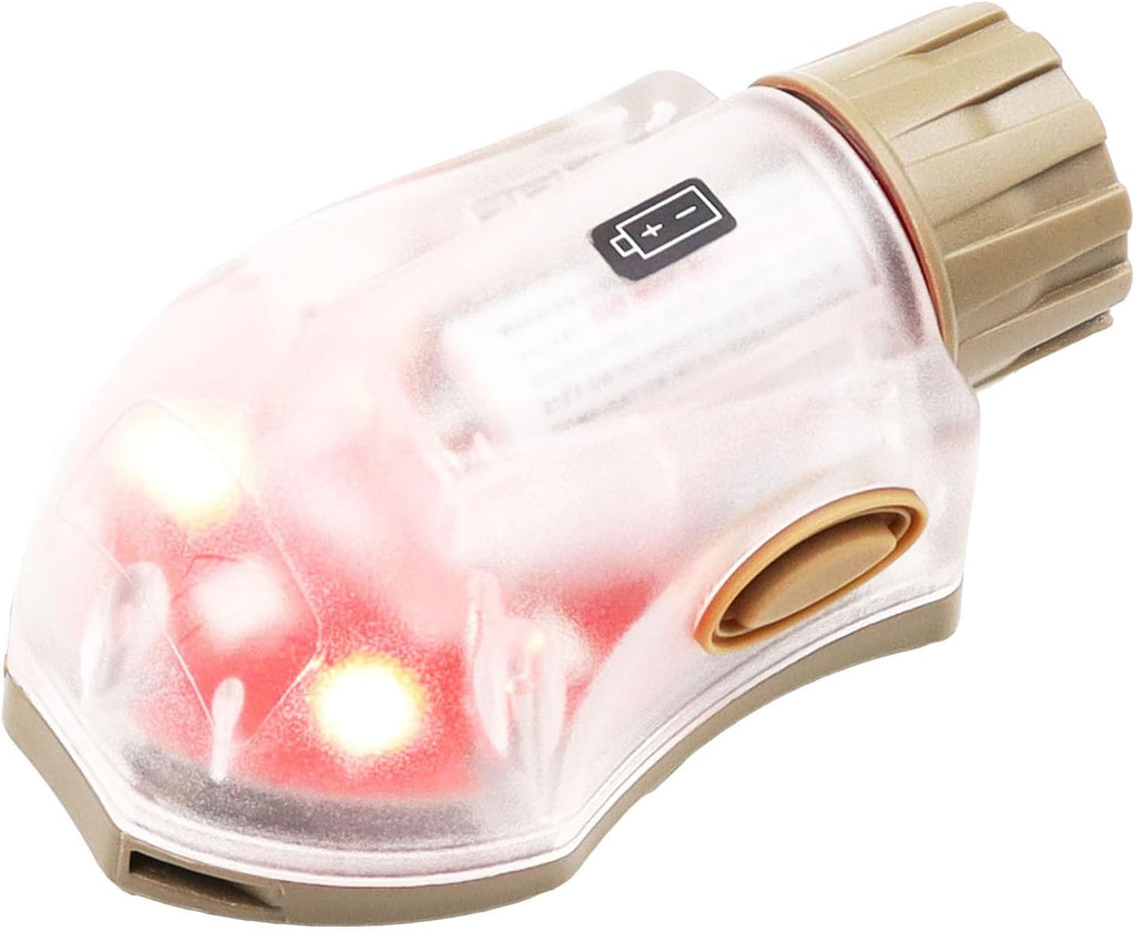 Tactical Helmet Light IR Strobe Military Identification Light with LED Visible Light Constant-on & Strobe Survival Signal Light (Black-Red)