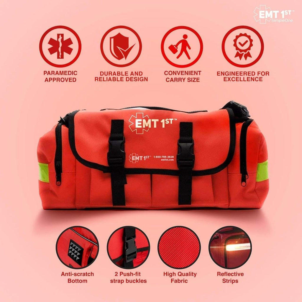 EMT 1st Emergency First Aid Kit Empty Compact EMT Bag for Car, Home Travel