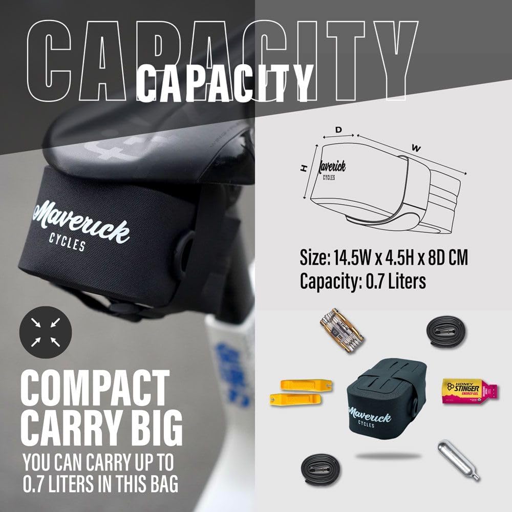 Bike Saddle Bag Cycling Seat Pack Waterproof Bicycle Under Seat Pouch