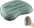 Ultralight Inflatable Camping Pillow, 70g Adjustable TPU Cushion, 20D Nylon Durable, Ergonomic Baffle for Neck & Lumbar, Compact for Hiking Airplane, Rock Grey
